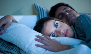 woman unable to sleep